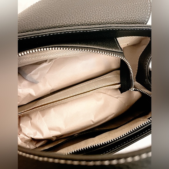 Black Leather Top Handle Crossbody Bag - Picture 4 of 10